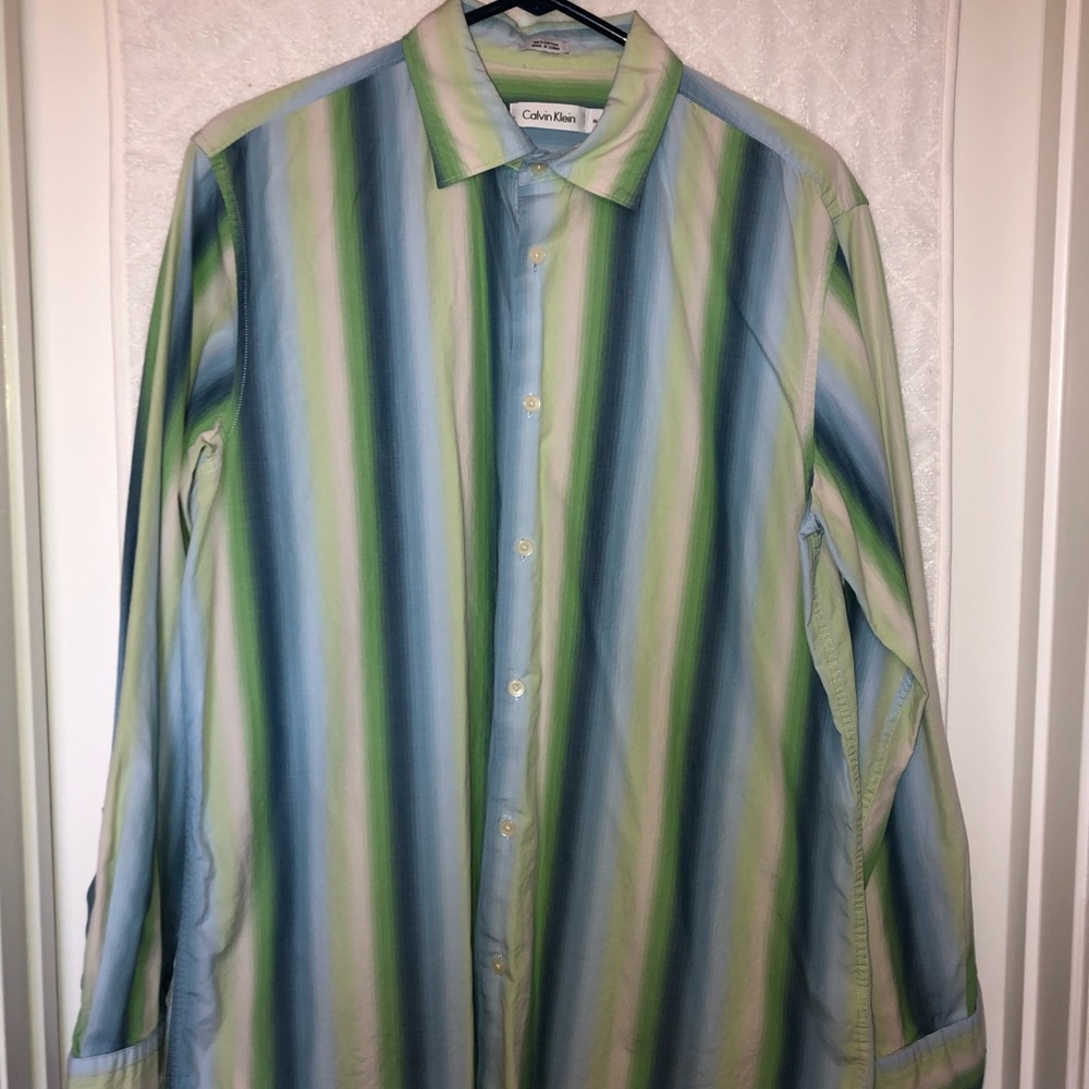 Calvin Klein striped casual shirt Sz M